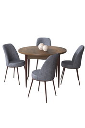 Hanah Home Tor - Baroque, Fume Juego de mesa y sillas de 5 piezas